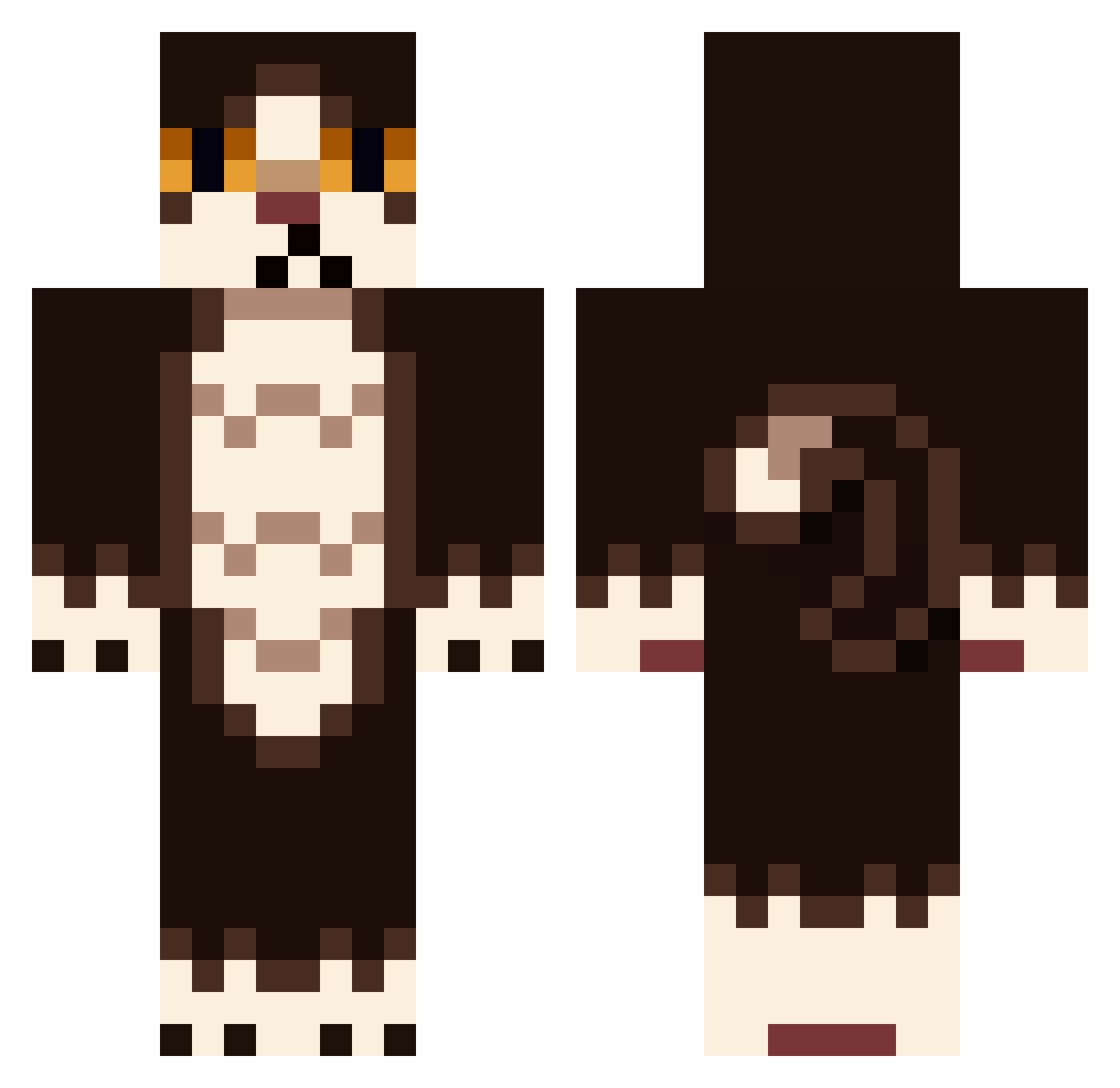 Pepprmints Minecraft skin, front and back view