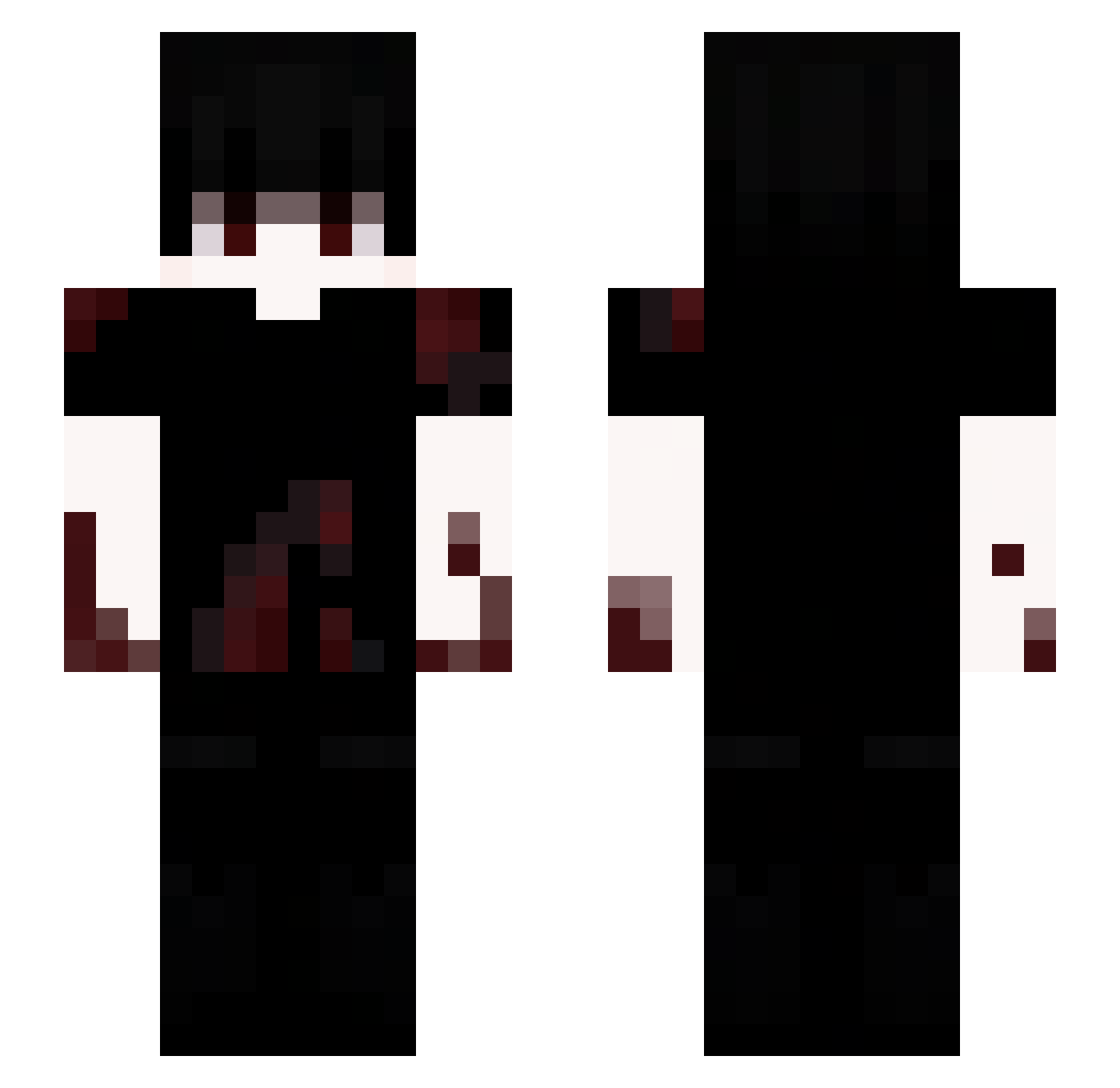 WeeeGui Minecraft skin, front and back view