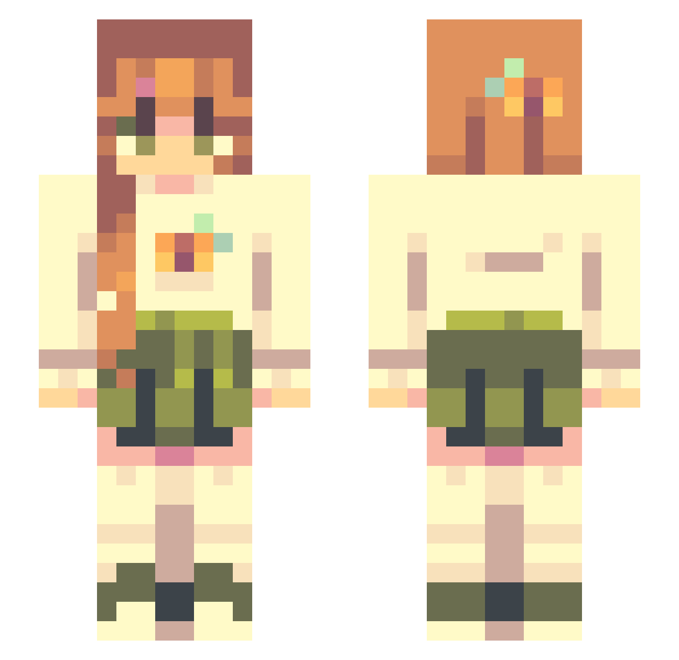 b0nzo Minecraft skin, front and back view