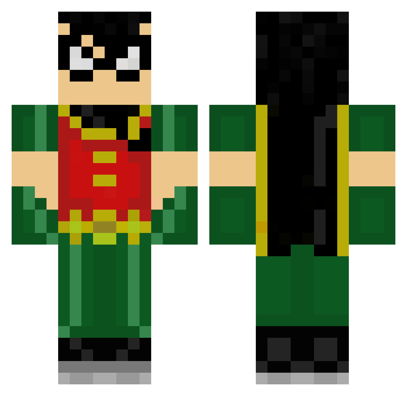 Turmaline Minecraft skin, front and back view