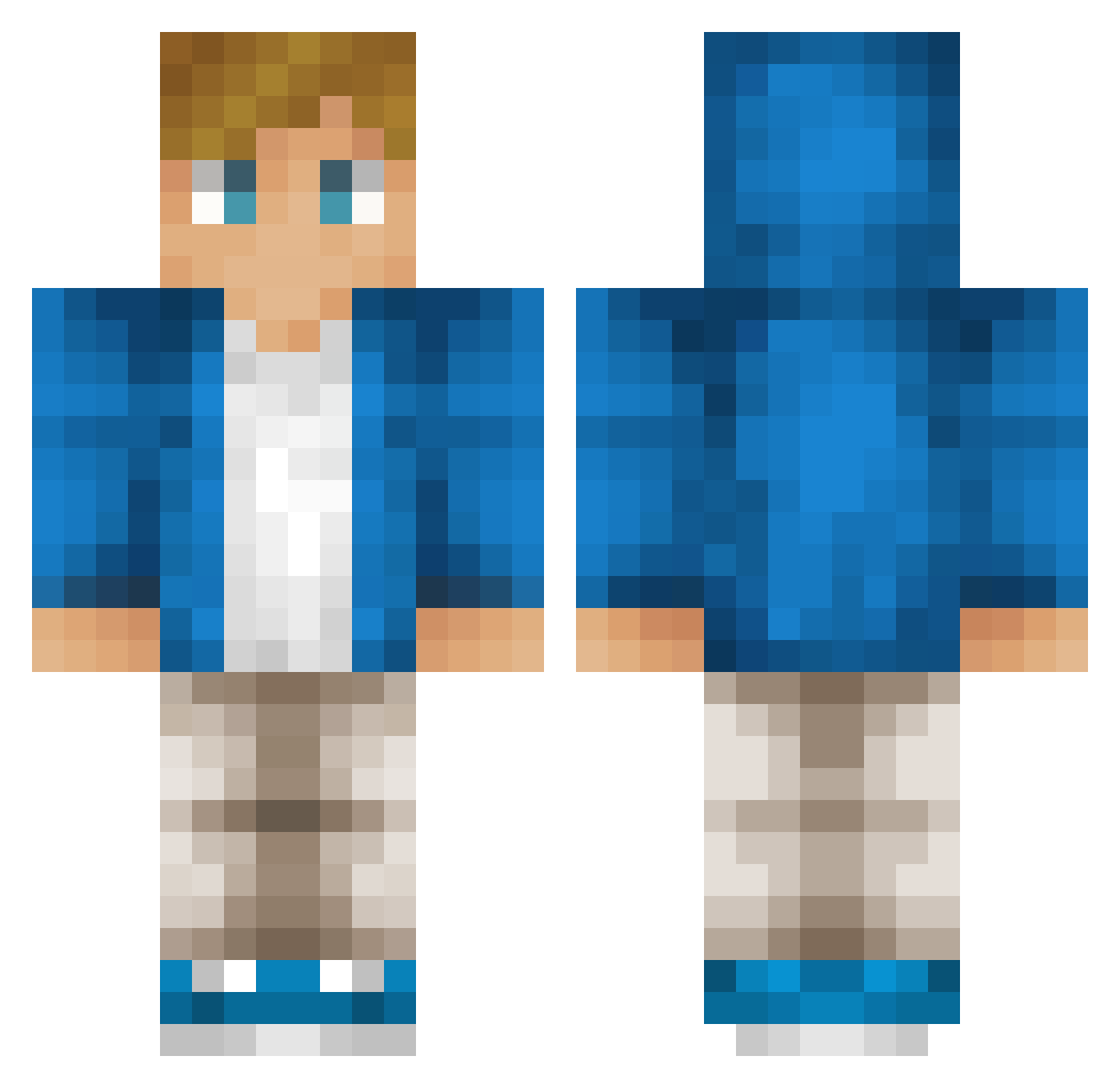 Zypercraft Minecraft skin, front and back view