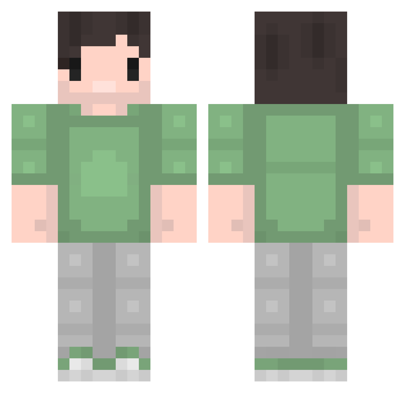 Scarv Minecraft skin, front and back view