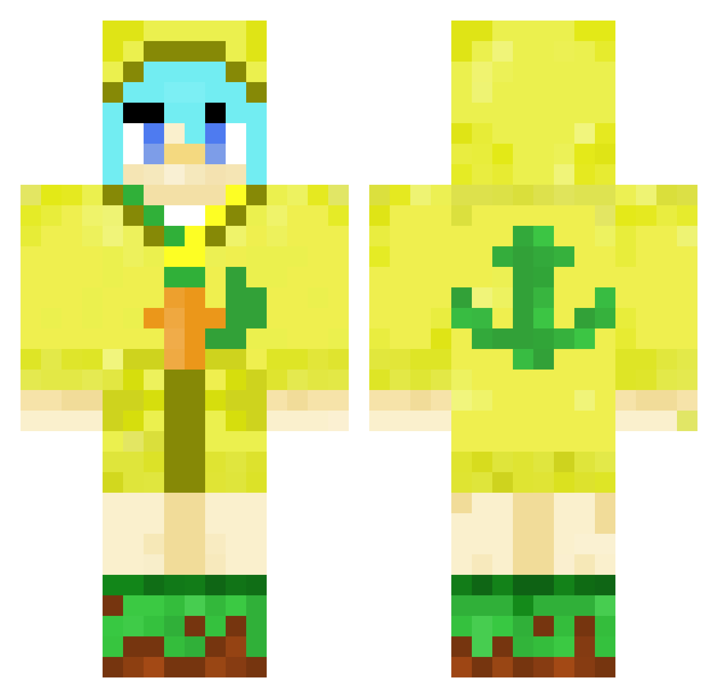 Astya Minecraft skin, front and back view