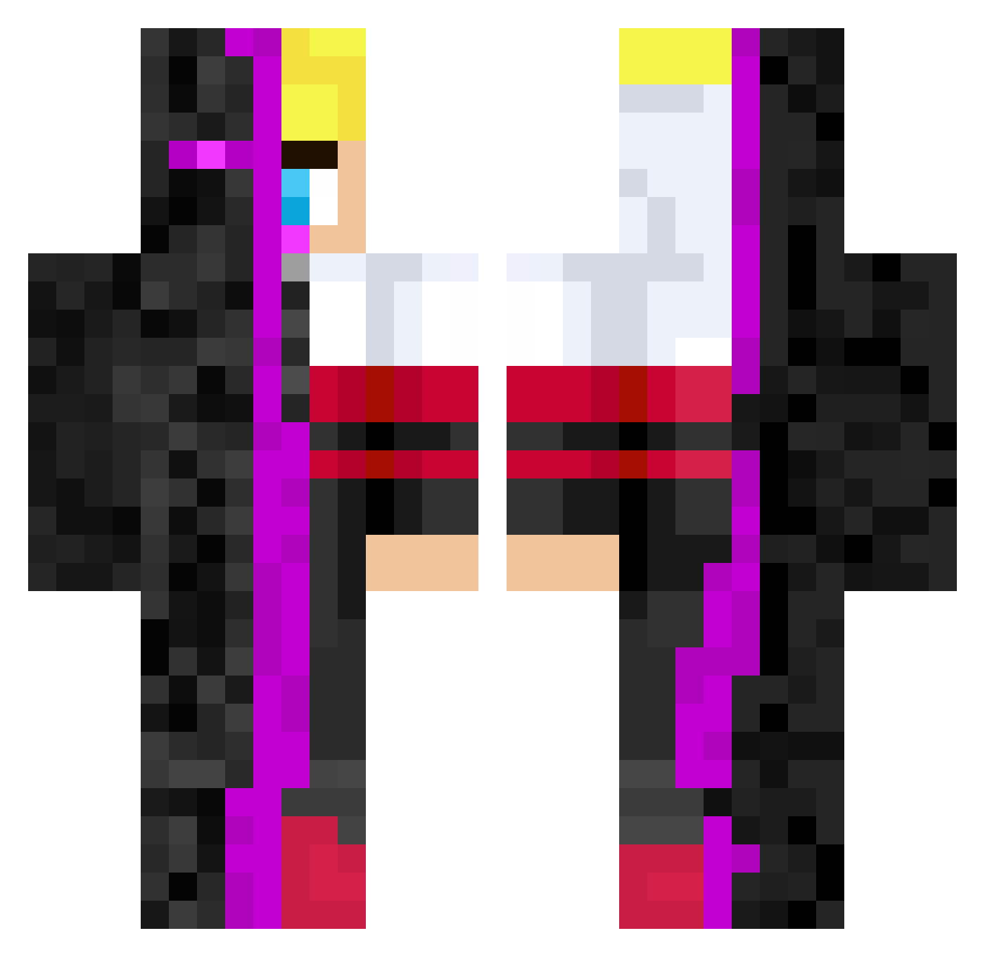 endermax5 Minecraft skin, front and back view