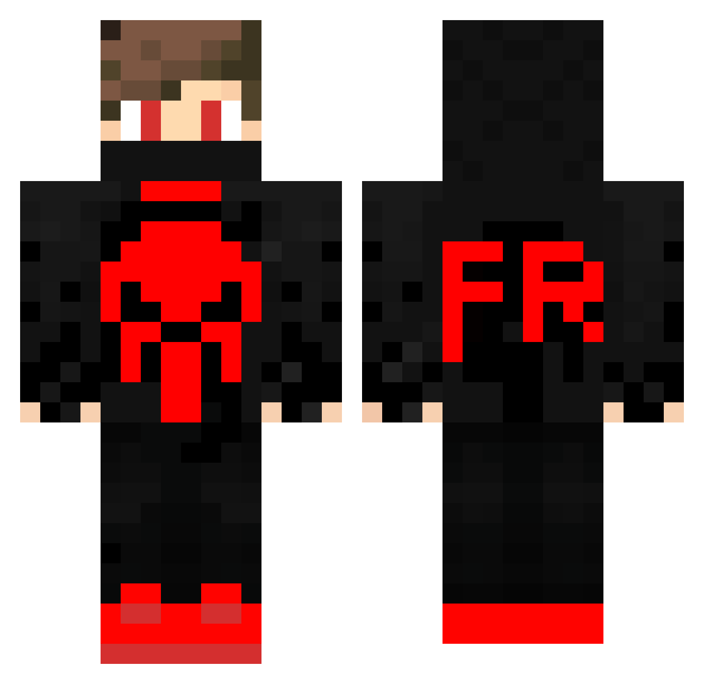 NoBodyGodPvPs Minecraft skin, front and back view
