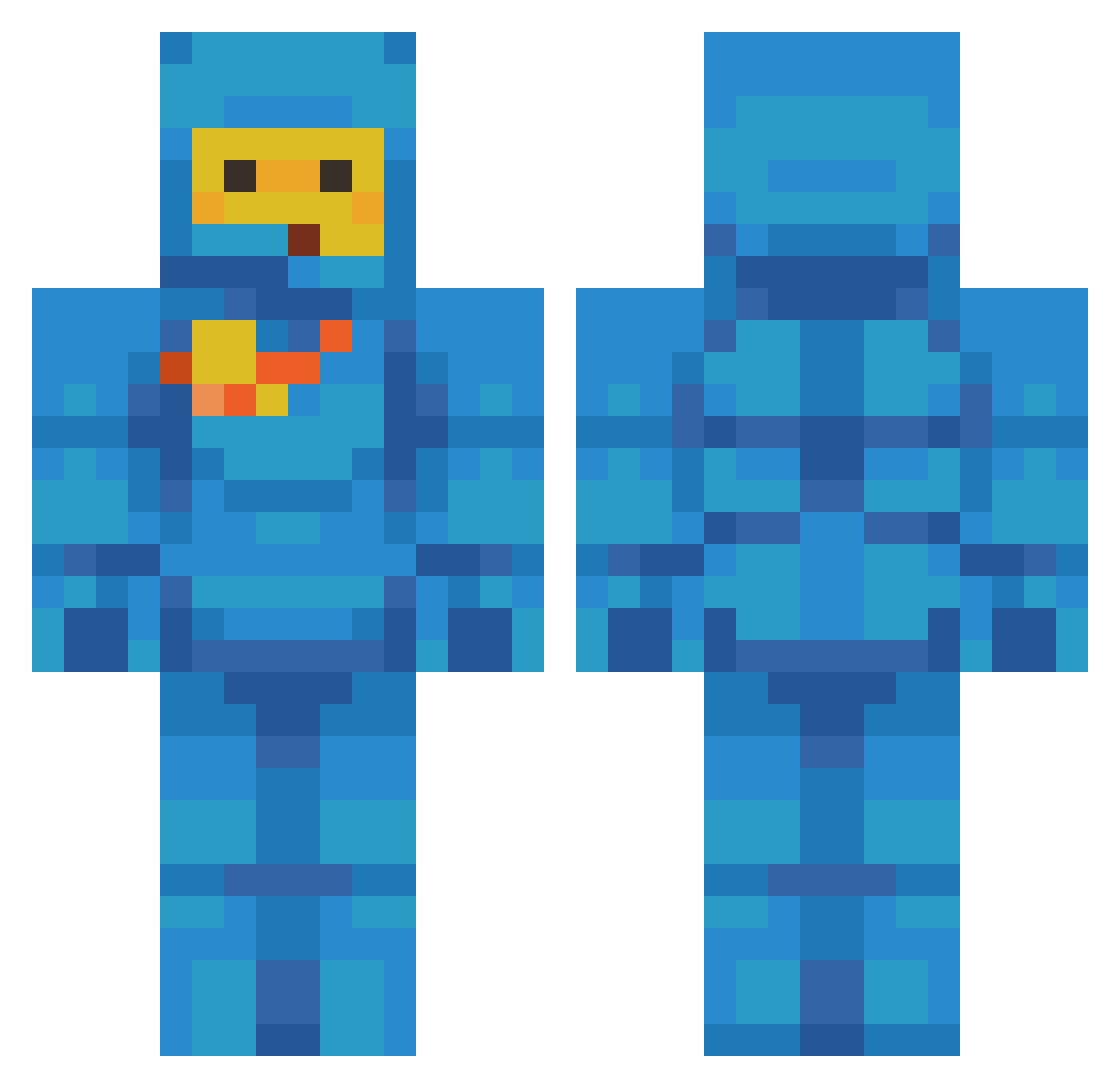 aleksgravy Minecraft skin, front and back view