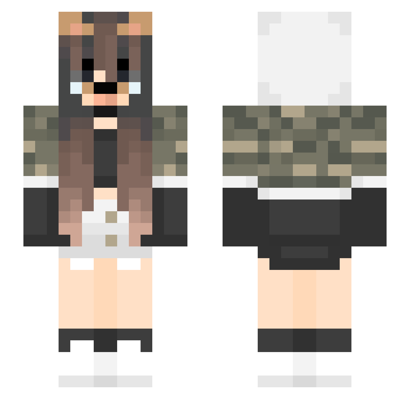 Qiqi_Chan Minecraft skin, front and back view