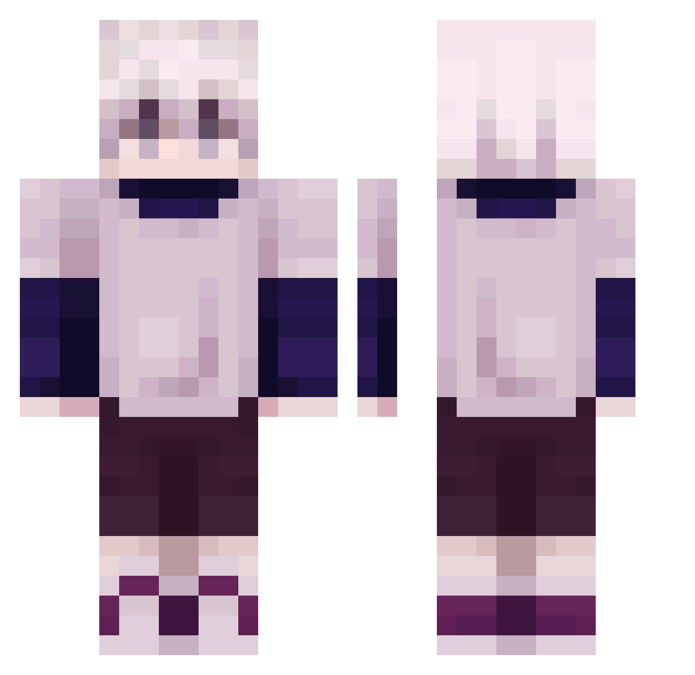 Astaxyami Minecraft skin, front and back view