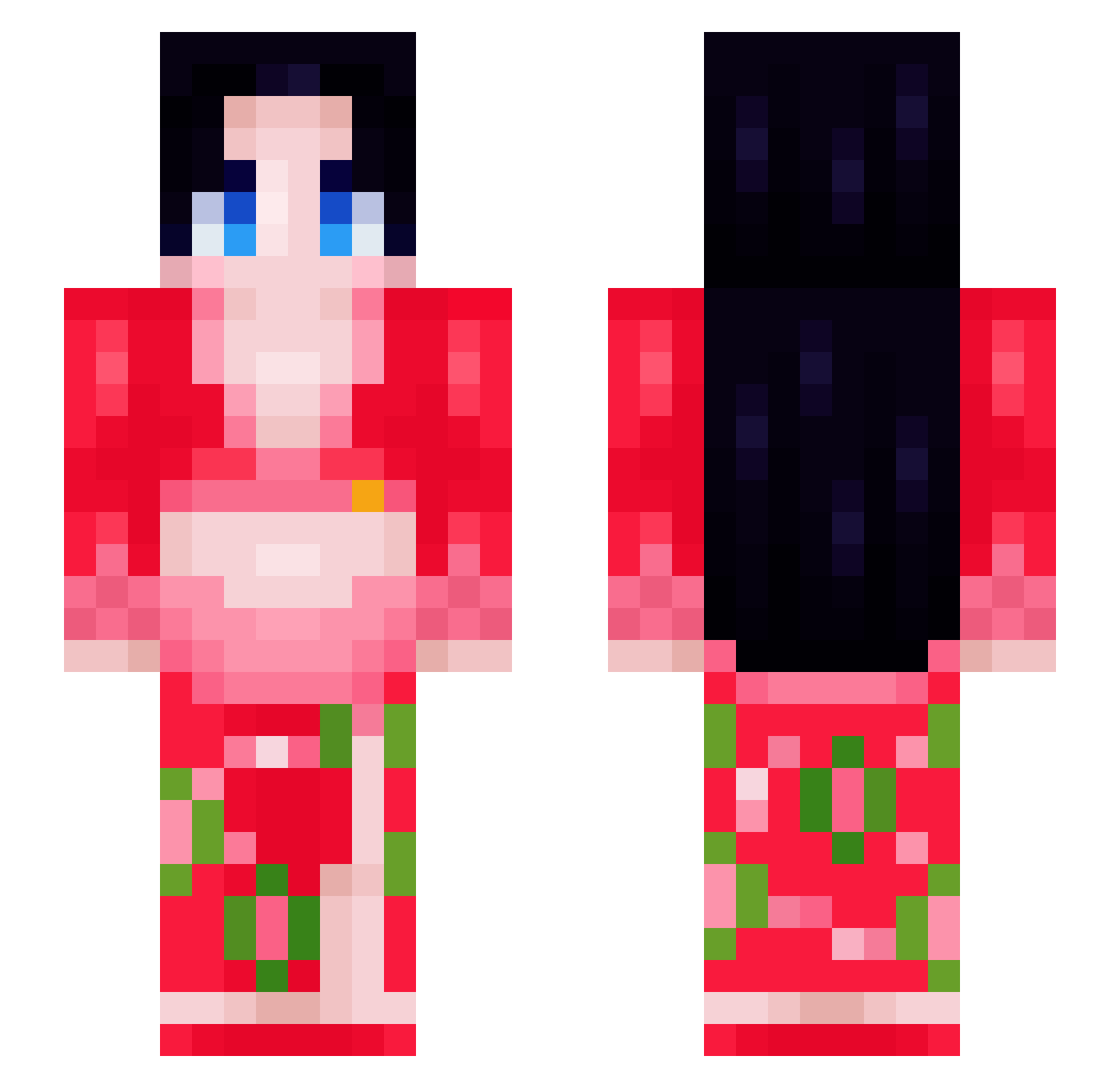 Bellanca Minecraft skin, front and back view