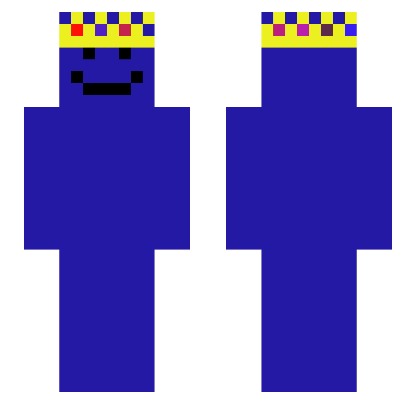 deeluxx Minecraft skin, front and back view