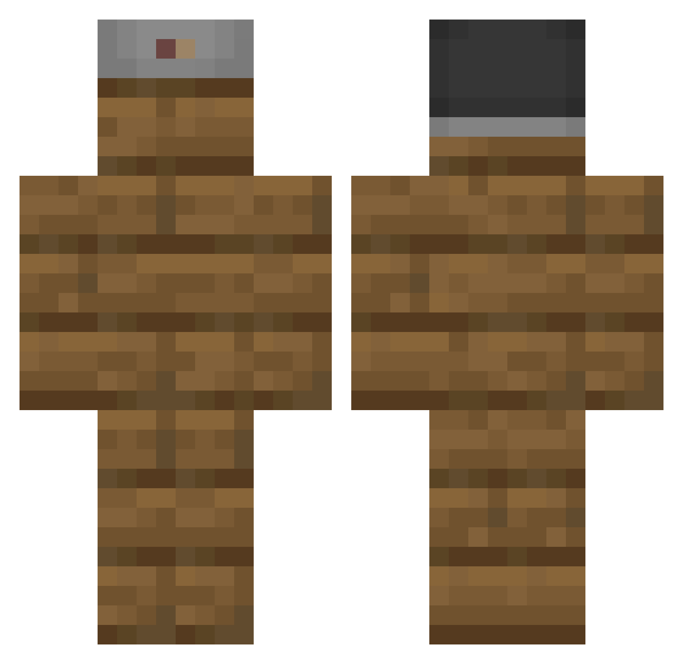 Cutbu Minecraft skin, front and back view