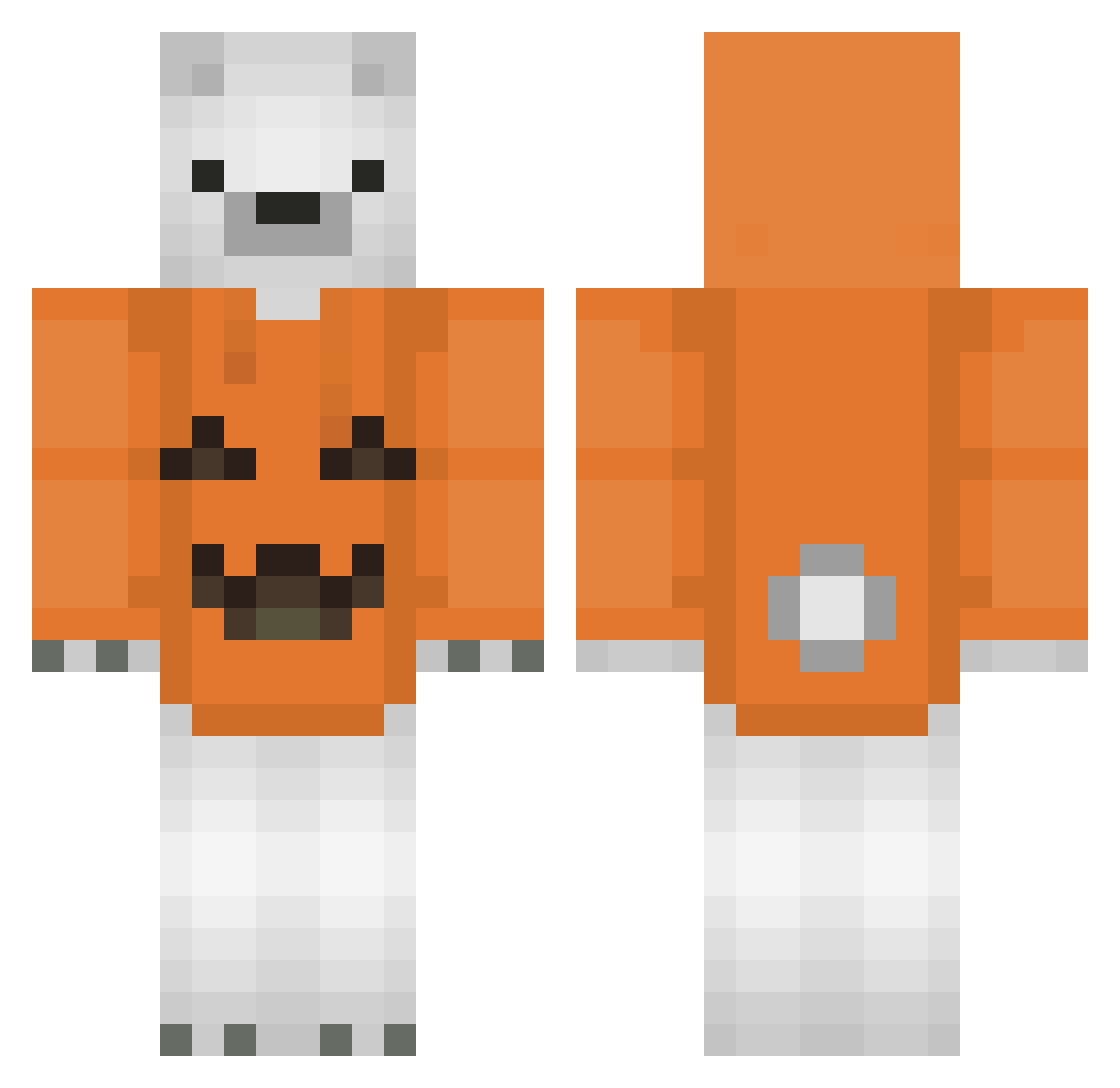 Scarers Minecraft skin, front and back view