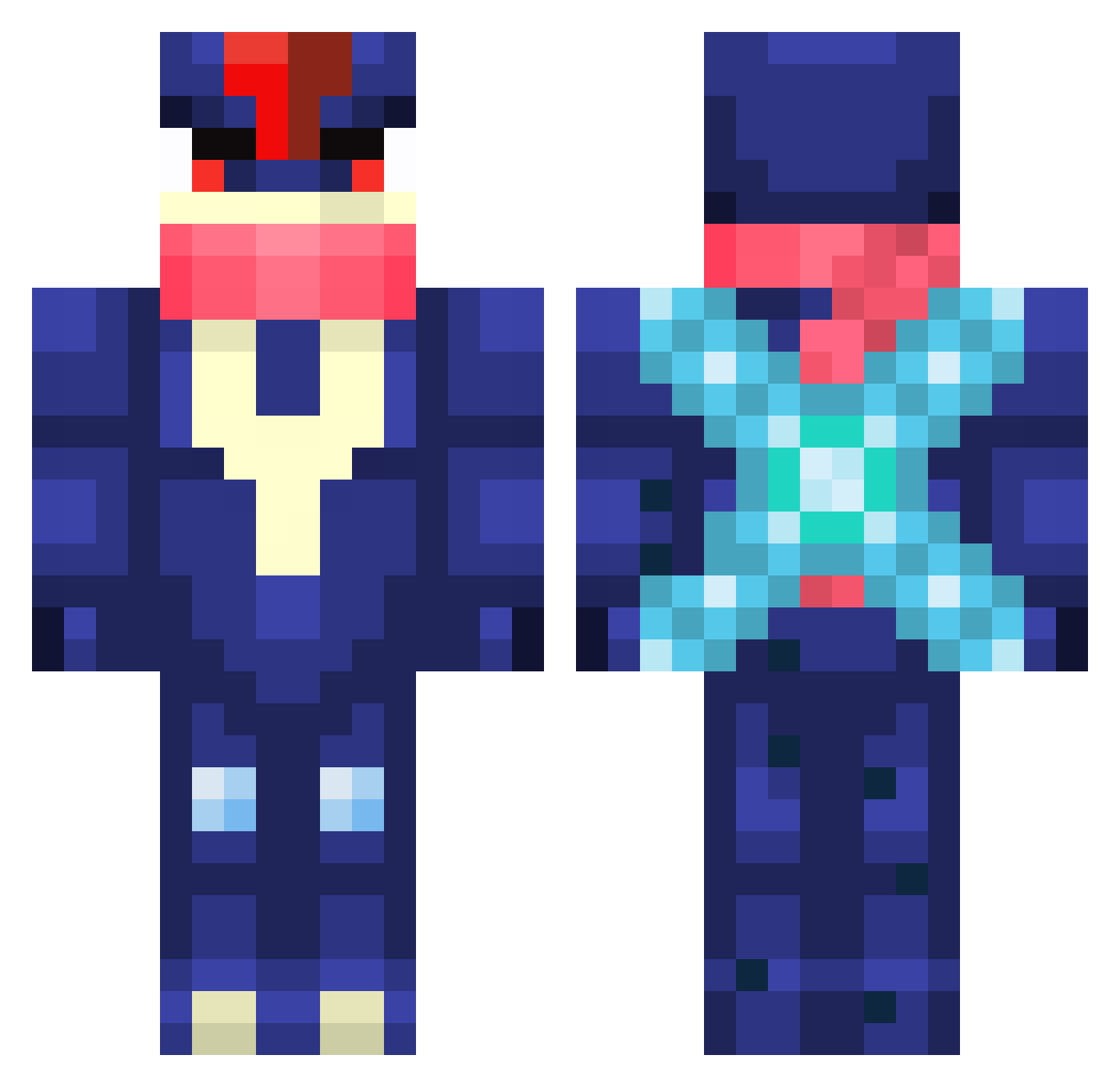 JanekJ2014 Minecraft skin, front and back view