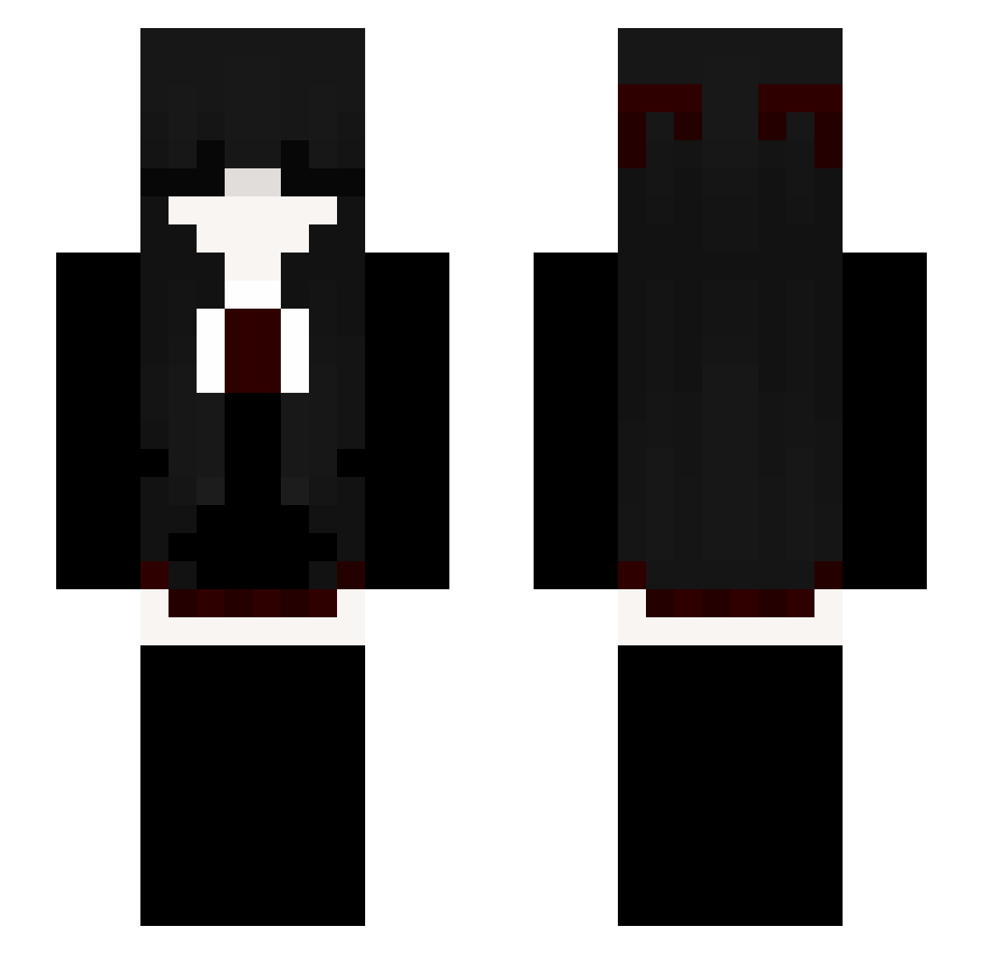Scunge Minecraft skin, front and back view