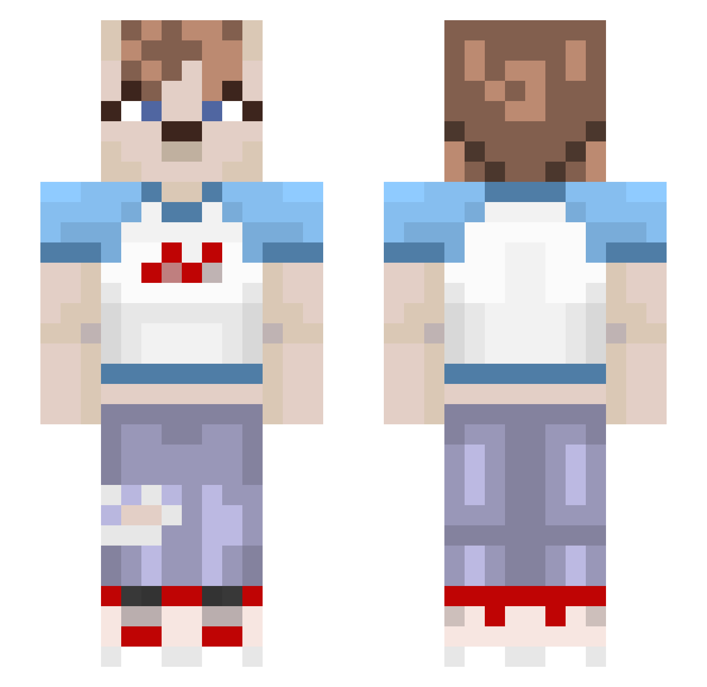 UnitedSnails Minecraft skin, front and back view