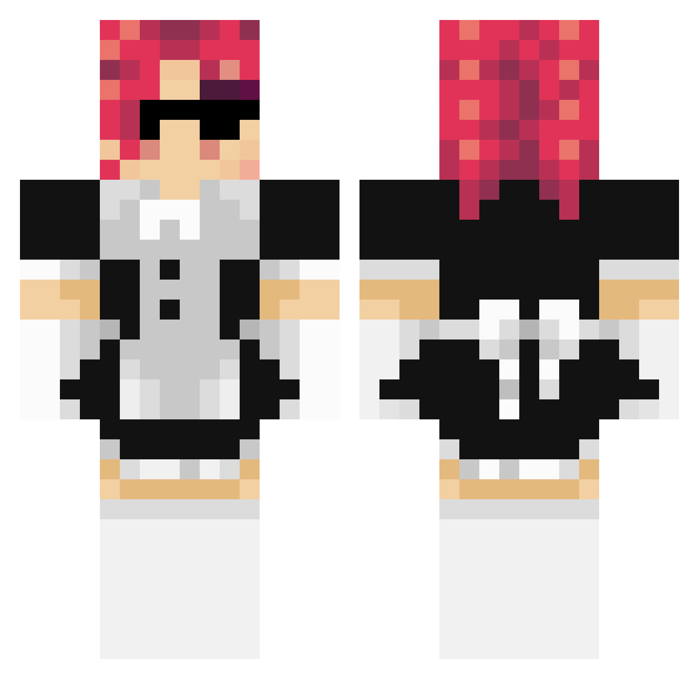 Suija Minecraft skin, front and back view
