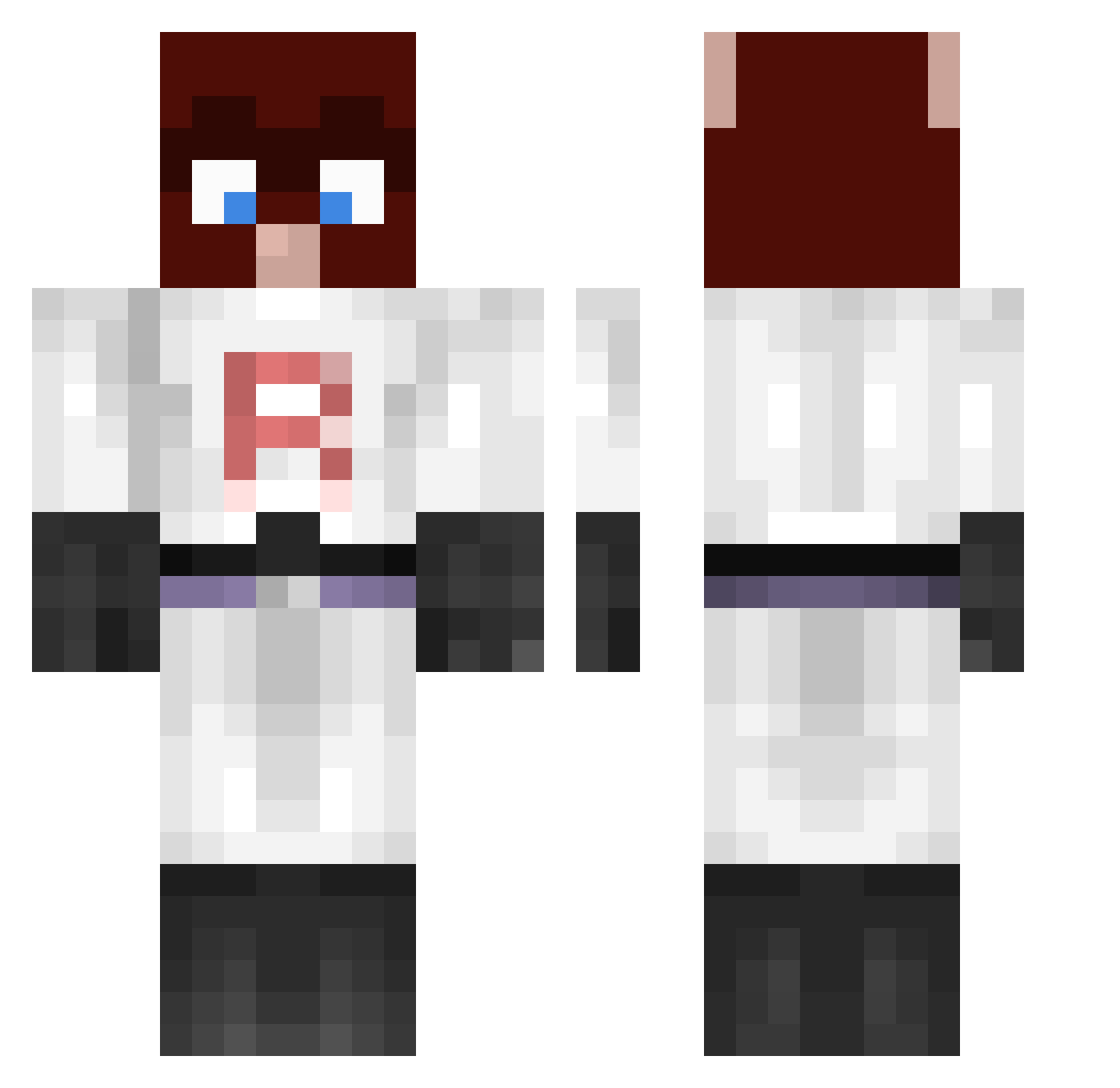 ZQSD_WASD Minecraft skin, front and back view