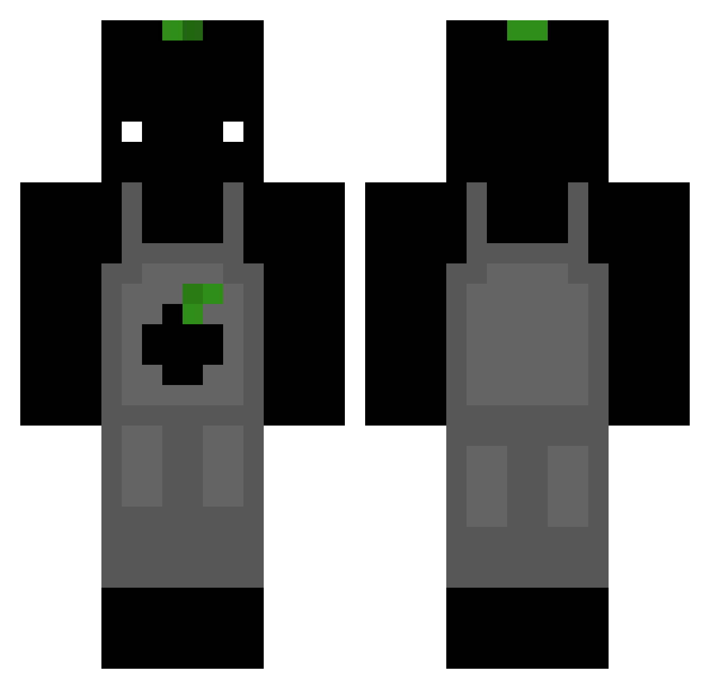 Blqckberry Minecraft skin, front and back view