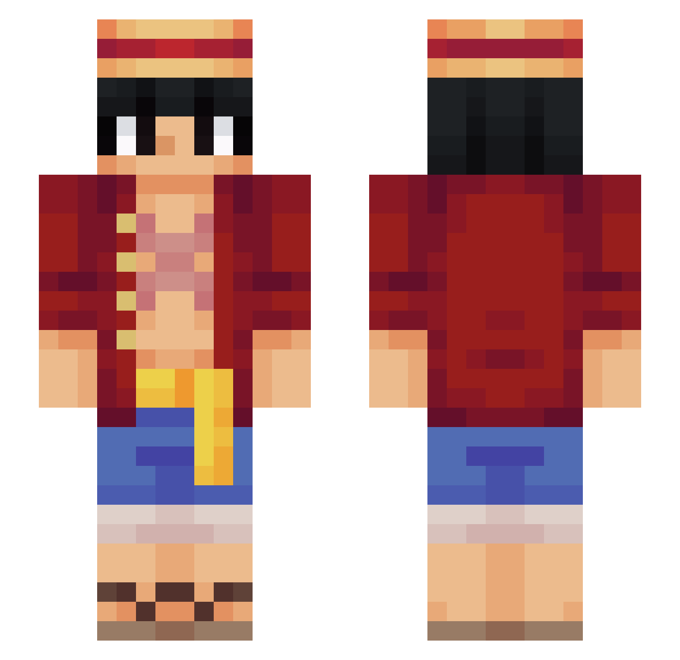 RaffaFiore Minecraft skin, front and back view