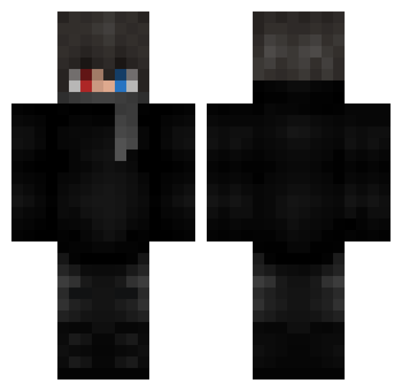 Typhia Minecraft skin, front and back view