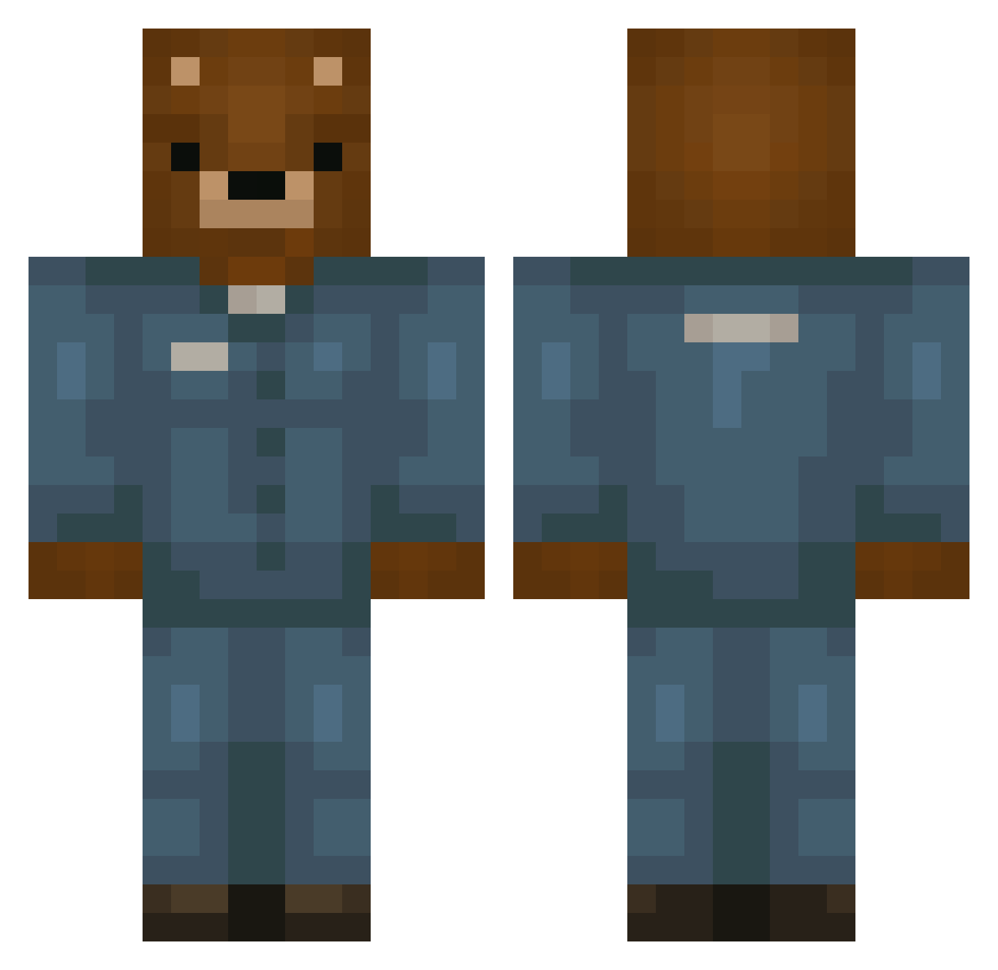 Fath Minecraft skin, front and back view