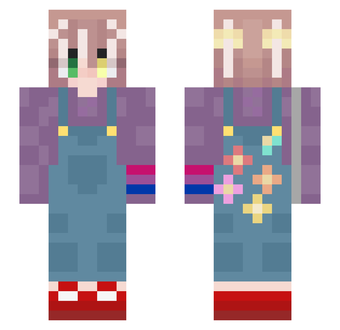Mockymochi1428 Minecraft skin, front and back view