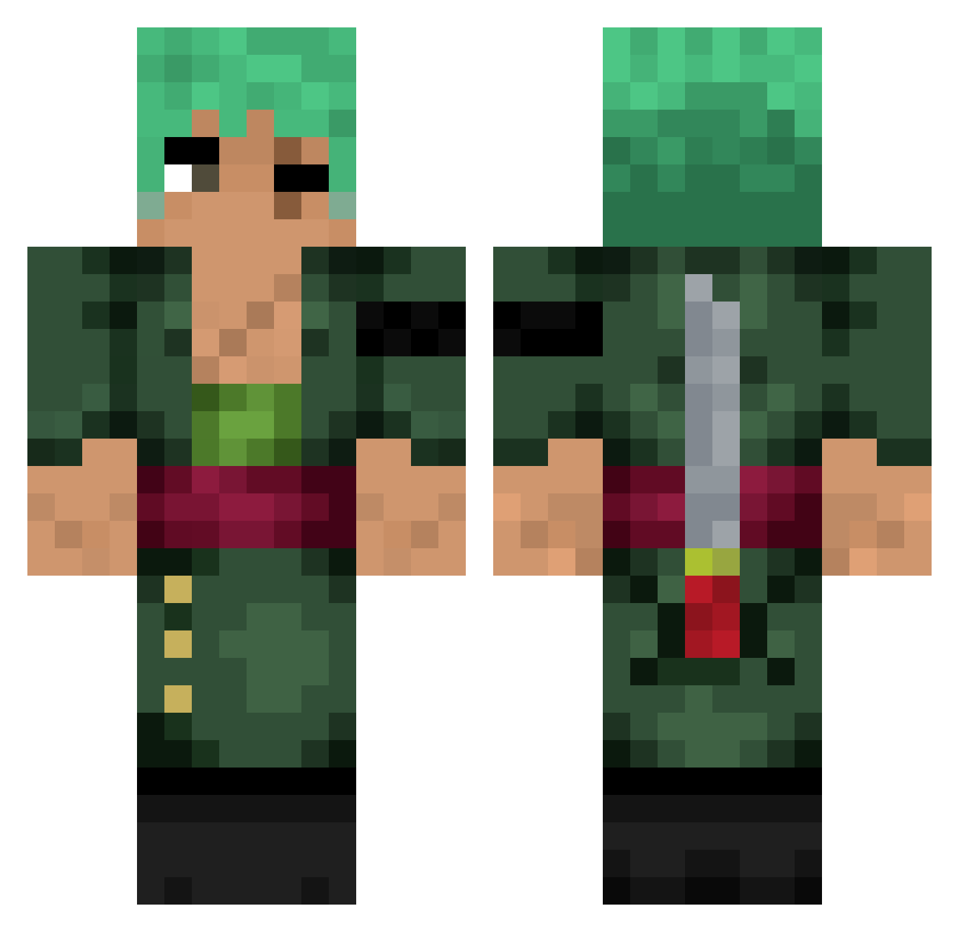 Ianiquilador Minecraft skin, front and back view