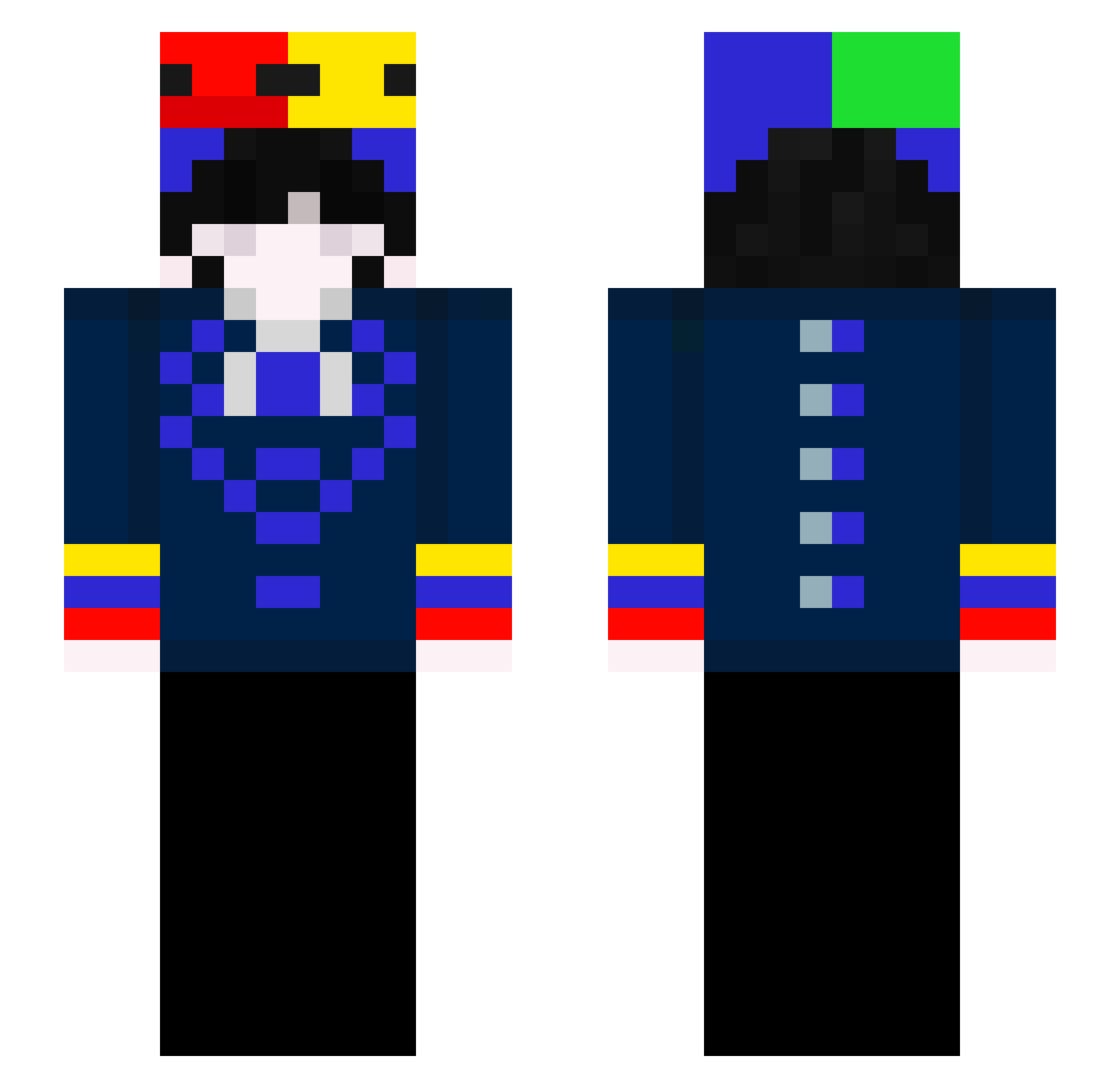 iKenteo Minecraft skin, front and back view