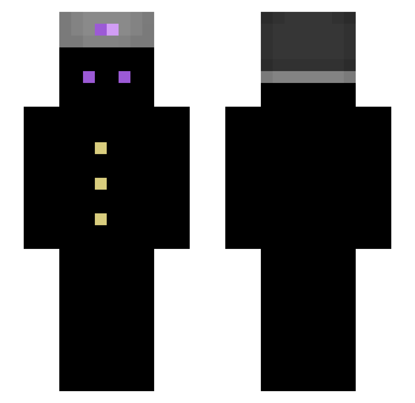 M01i Minecraft skin, front and back view