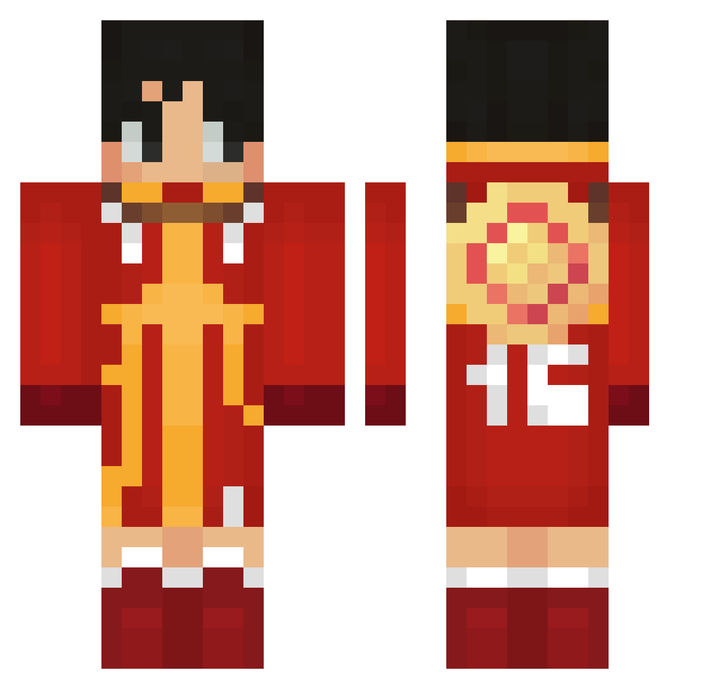 WunWiddlyWam Minecraft skin, front and back view