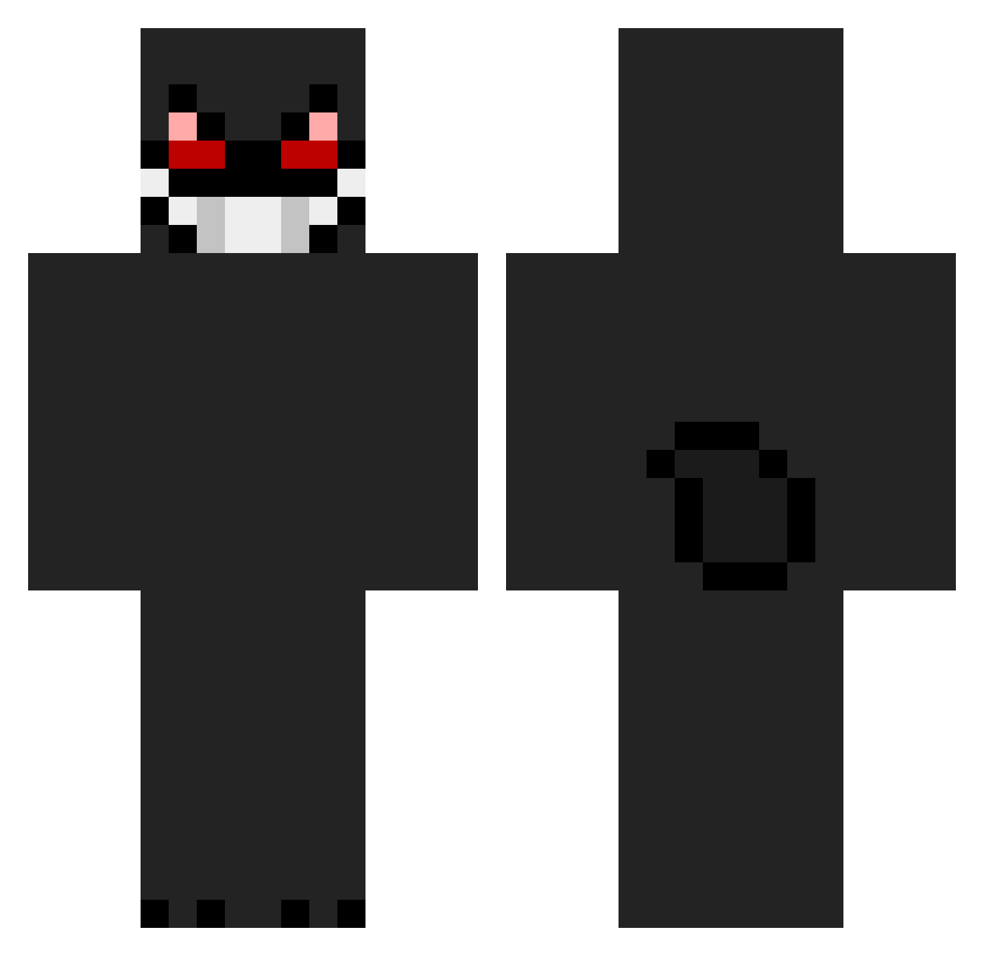 Vauxty Minecraft skin, front and back view