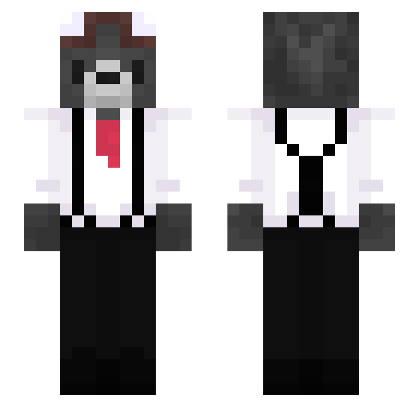 Kacprr Minecraft skin, front and back view