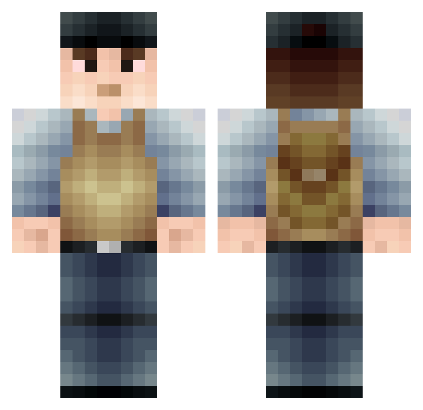 Dunne Minecraft skin, front and back view
