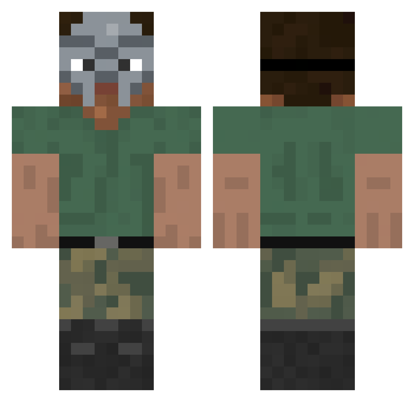k4snn Minecraft skin, front and back view