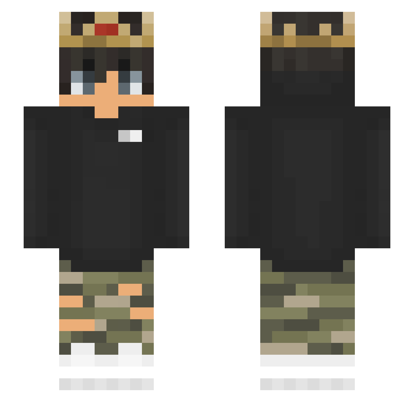 YT_Hade Minecraft skin, front and back view