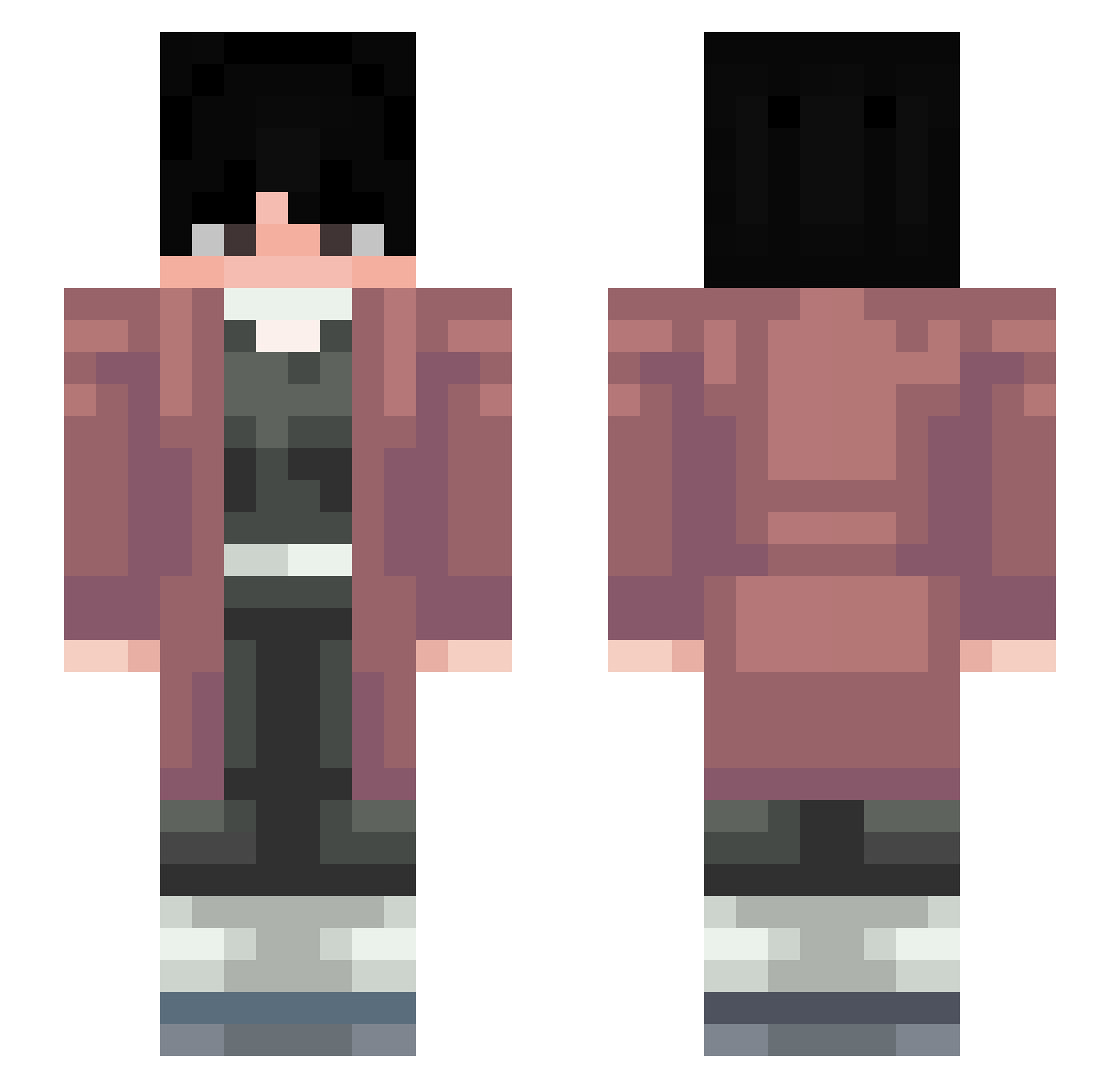 datomoon Minecraft skin, front and back view