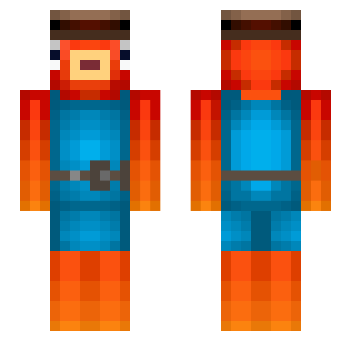 Yogurvz Minecraft skin, front and back view