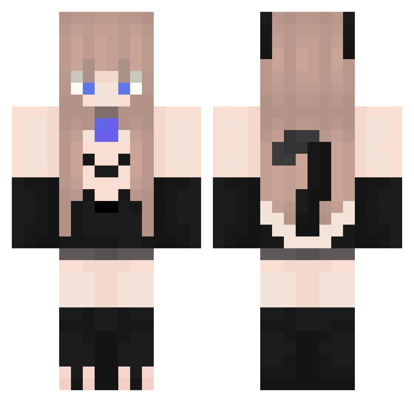 MasterDerpFace Minecraft skin, front and back view