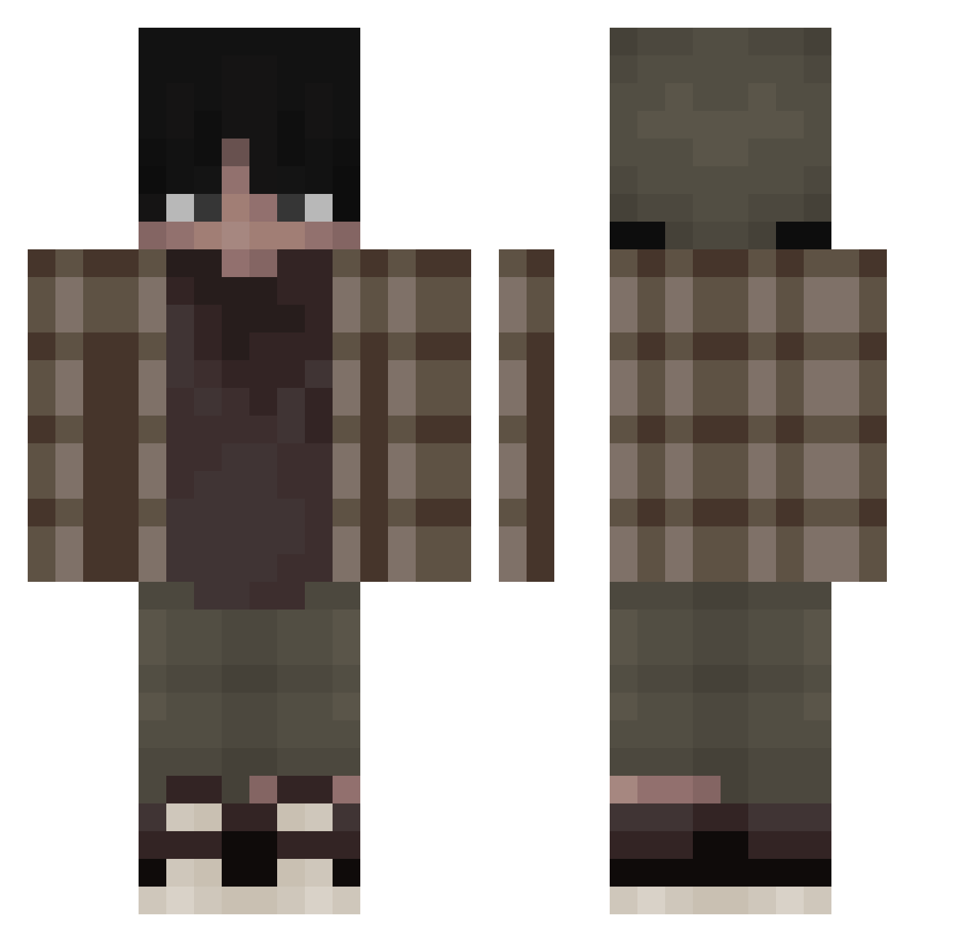Unisons Minecraft skin, front and back view
