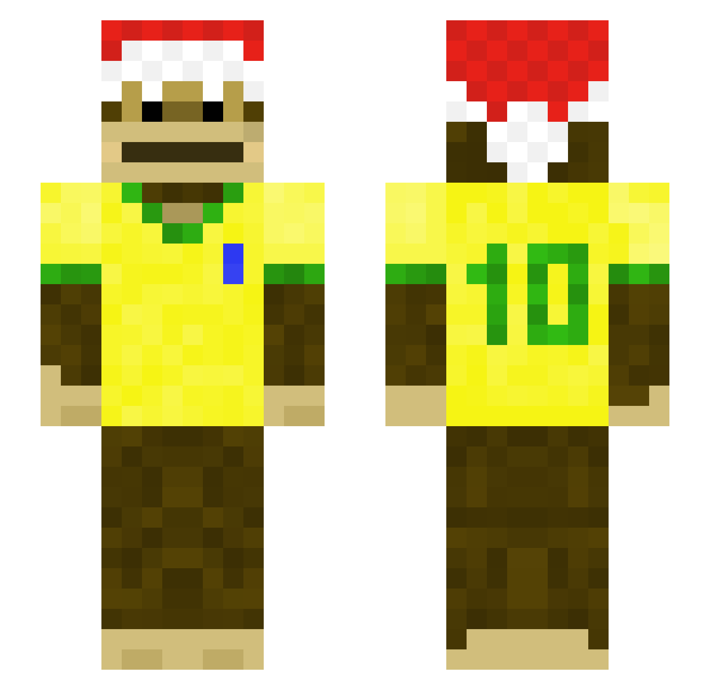 RafaelTheMonkey Minecraft skin, front and back view