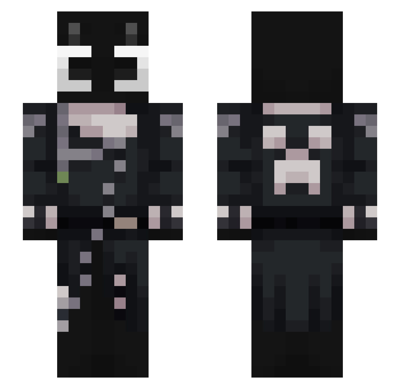 Isneike Minecraft skin, front and back view
