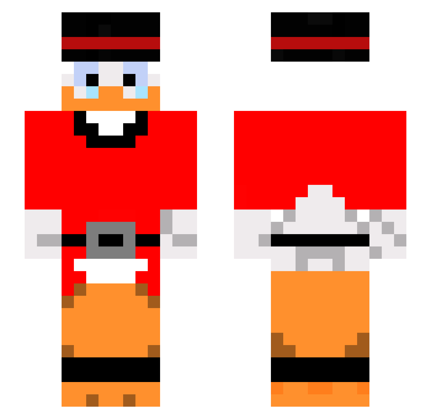 7Aaron Minecraft skin, front and back view
