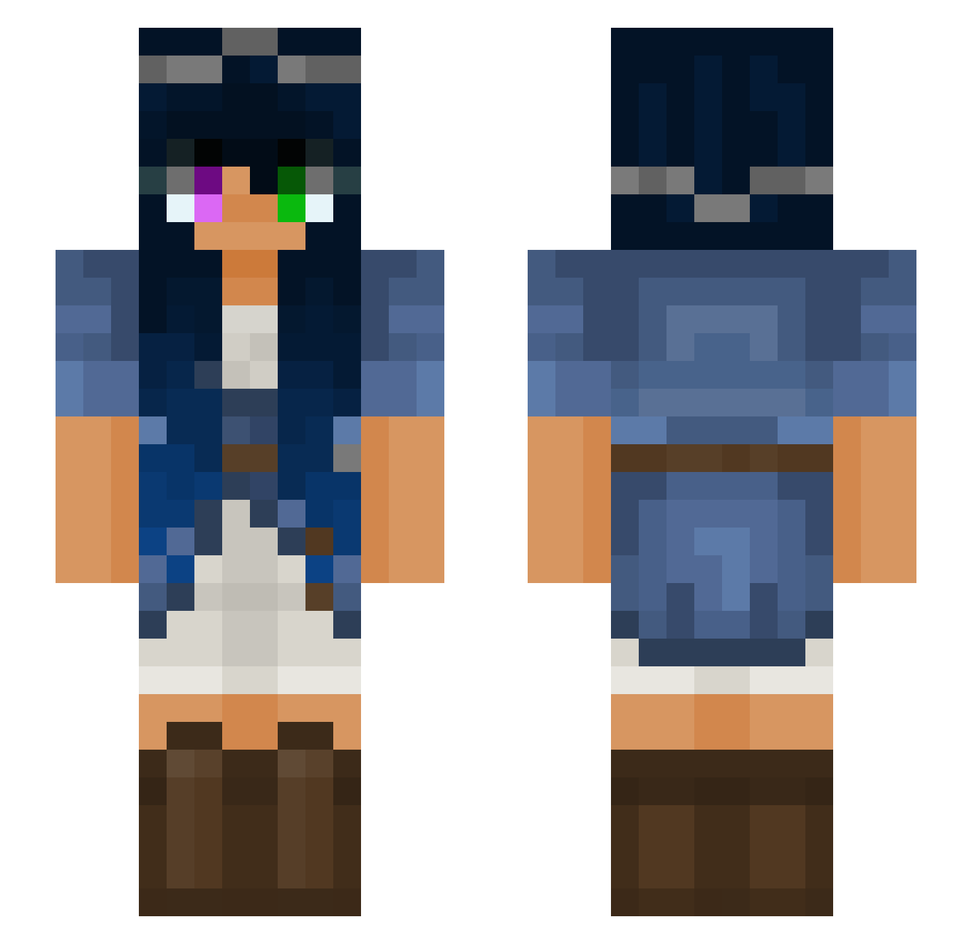 TransgirlFirefly Minecraft skin, front and back view