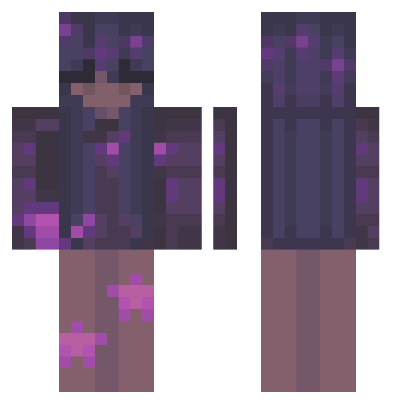 SuzakuGEASS Minecraft skin, front and back view