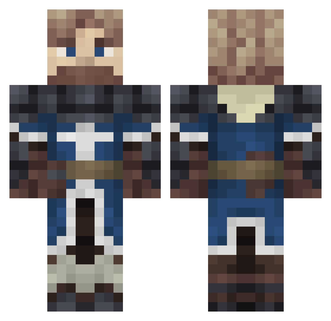 Sohnar Minecraft skin, front and back view