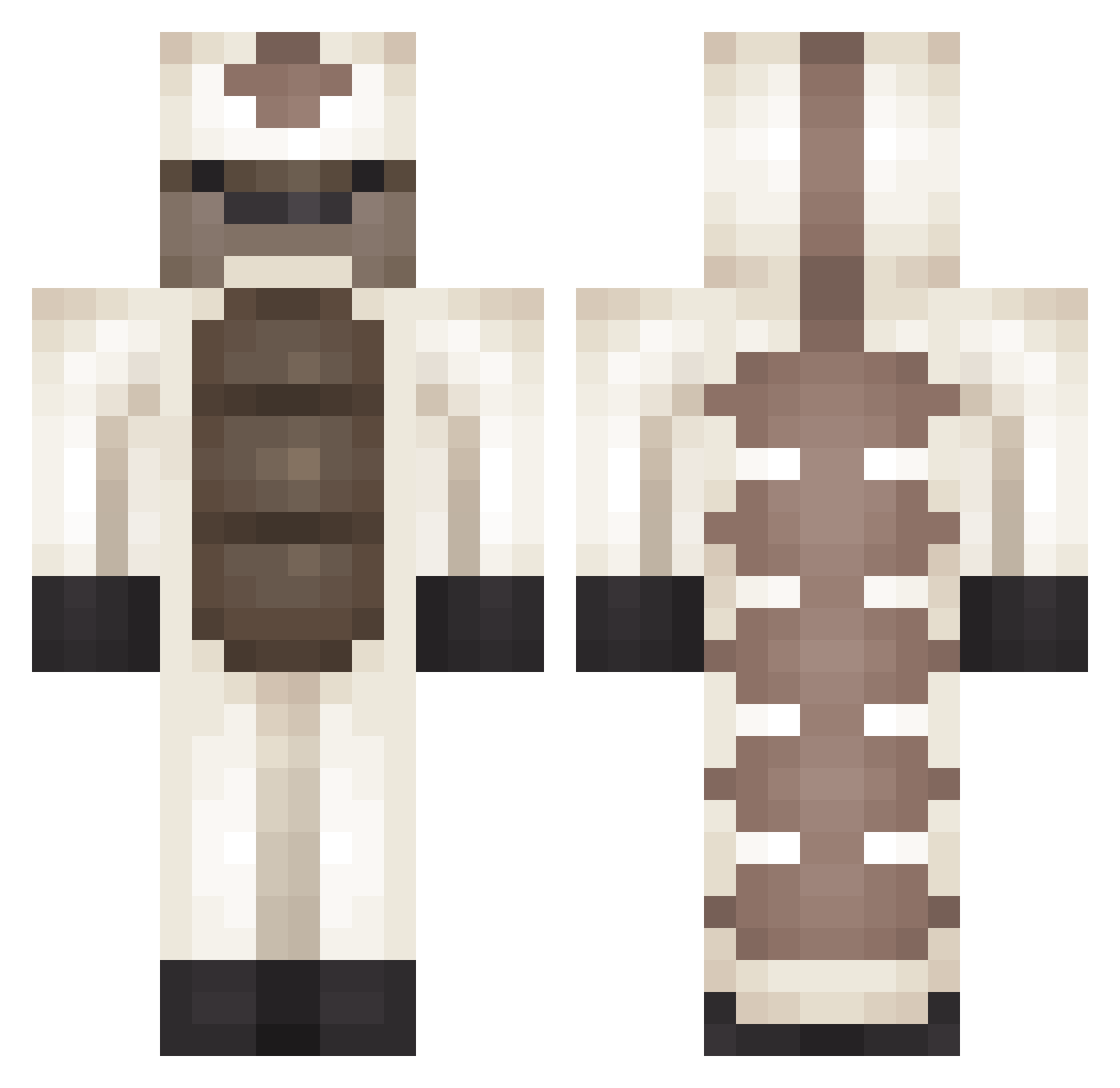 GurtMcDirt Minecraft skin, front and back view