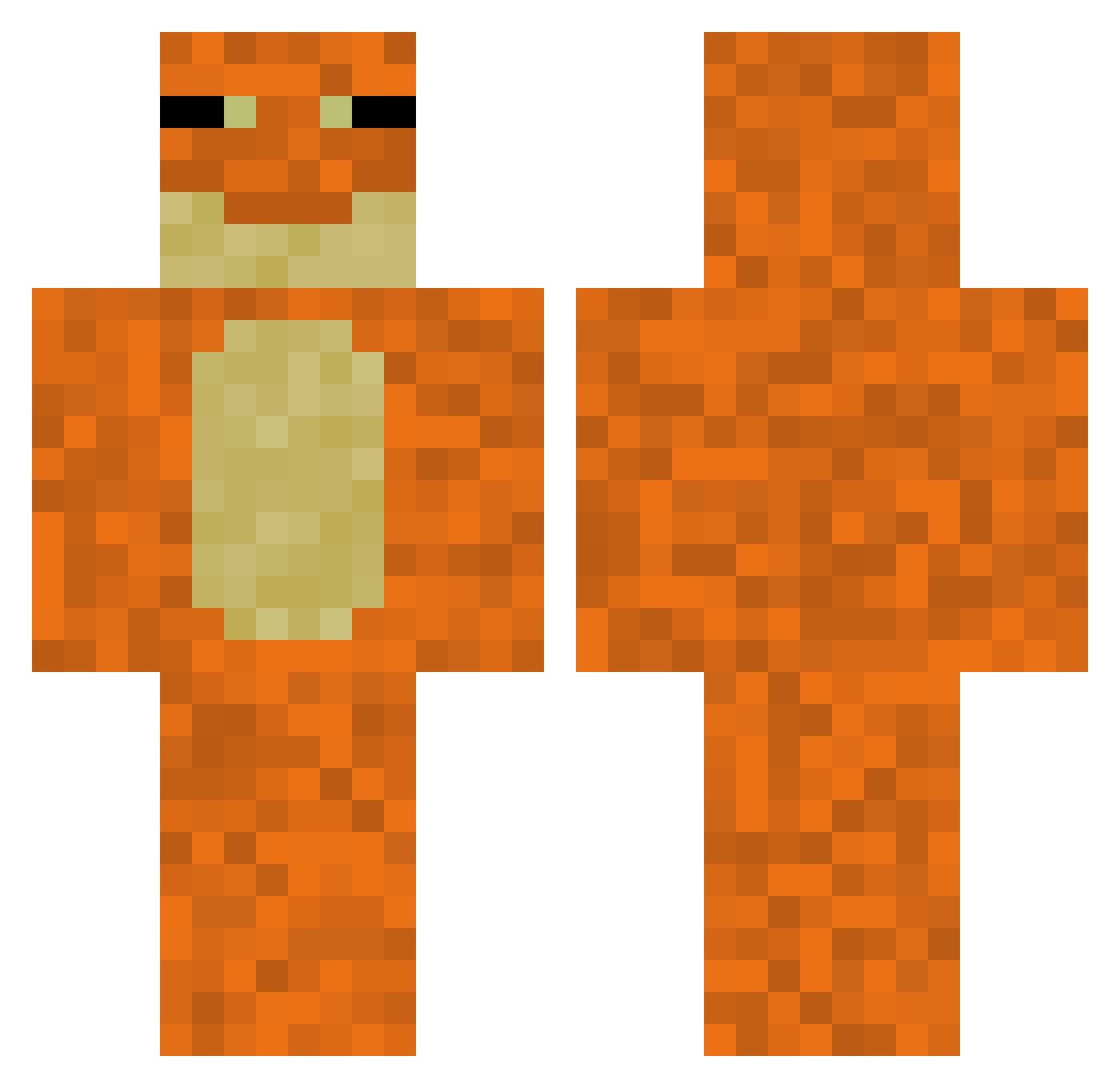 JakenotJake Minecraft skin, front and back view