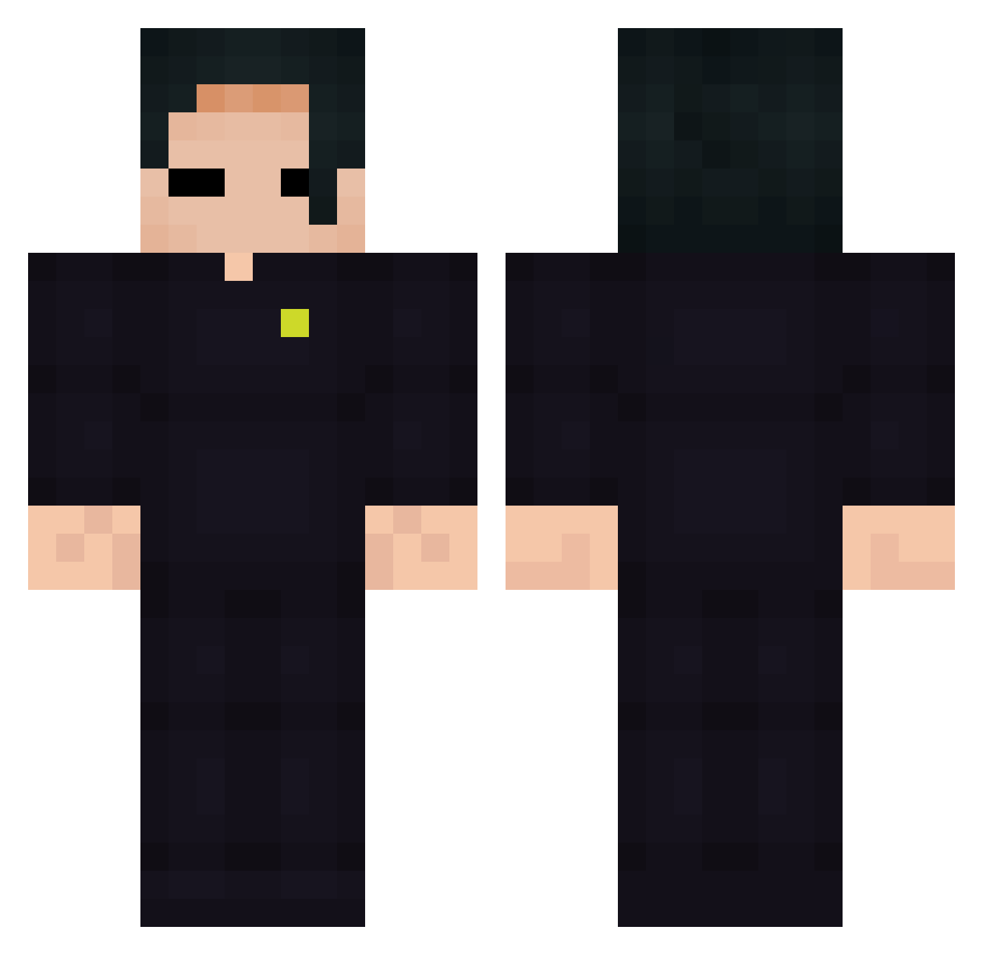 Toxe333 Minecraft skin, front and back view