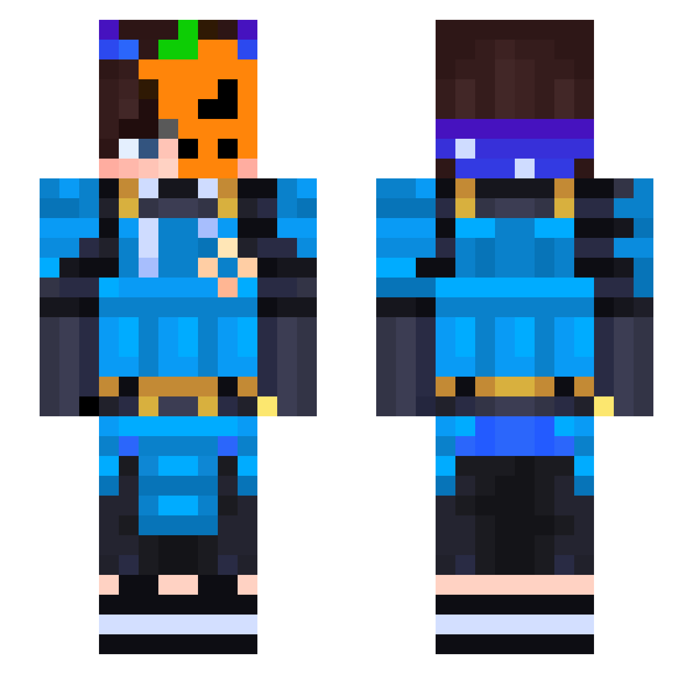 JacobRaguel Minecraft skin, front and back view