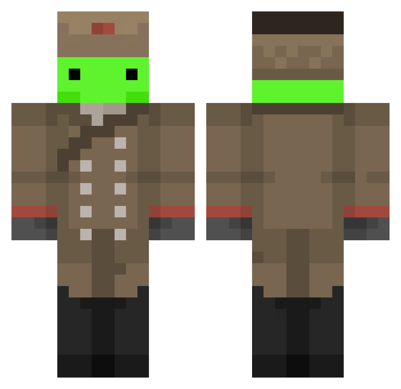 just_A_pear Minecraft skin, front and back view